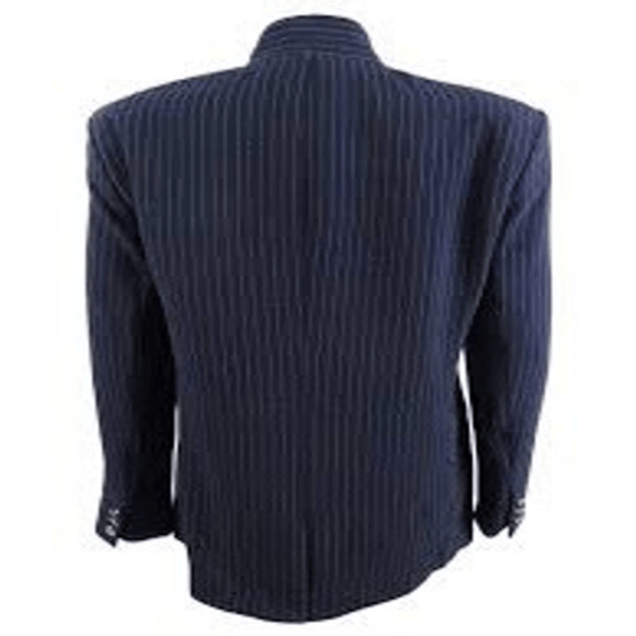 Tommy Hilfiger Women's Pinstriped Navy Open-Front Blazer Jacket 12 Office Chic - Picture 2 of 8